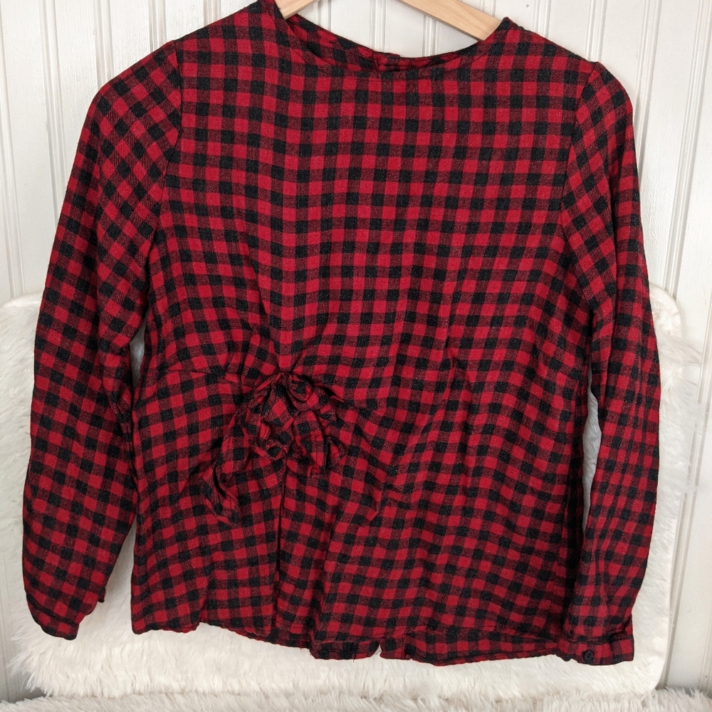 Zara Girls Soft Collection Buffalo Check Top